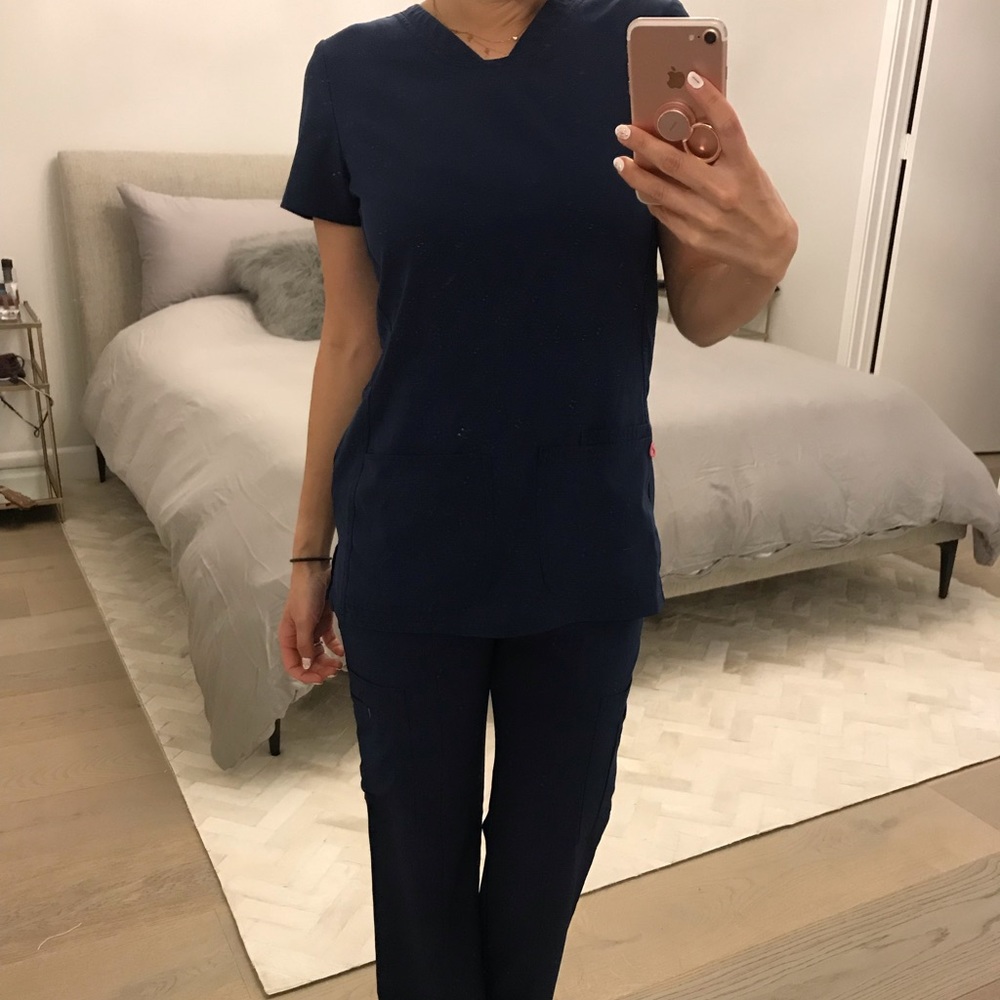 Heartsoul Navy blue scrub top and pants xs